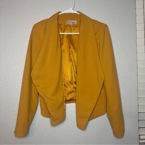 Philosophy women’s size 6 blazer open front mustard yellow